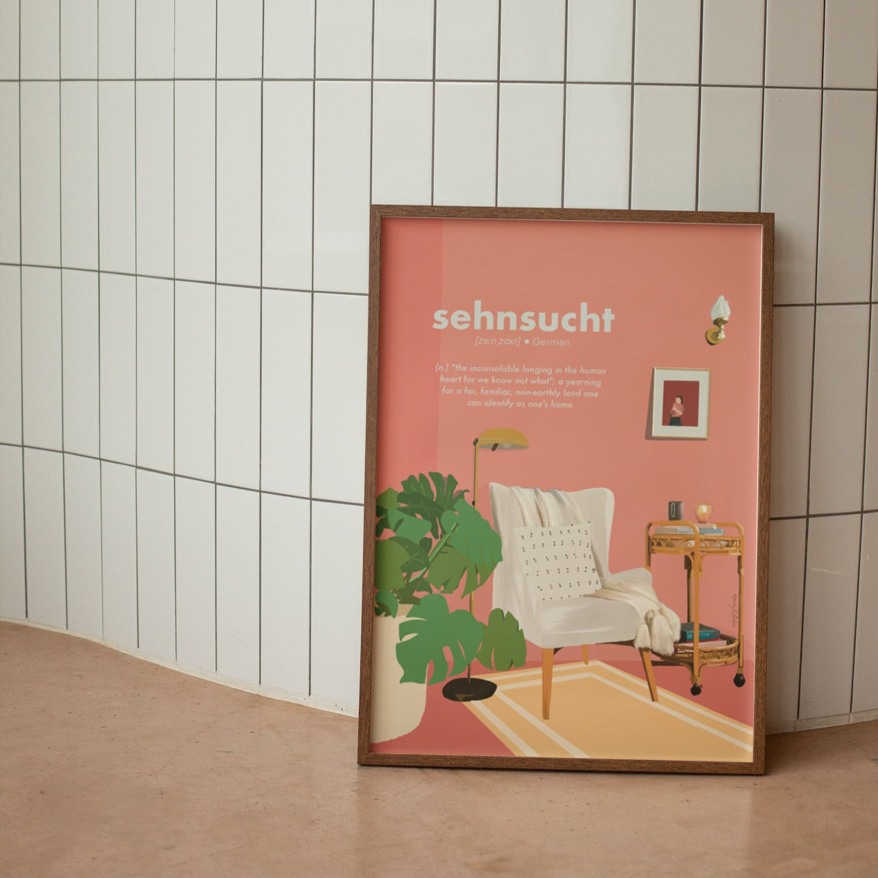 Illustration Art Frame “Sehnsucht” Cozy Home Decor