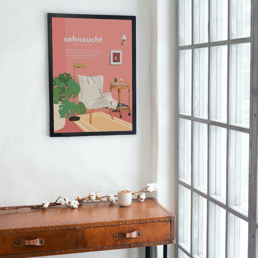 Illustration Art Frame “Sehnsucht” Cozy Home Decor